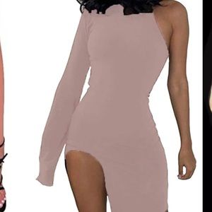 Sexy1 arm taupe dress